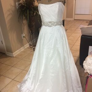 Off White Strapless Wedding Gown